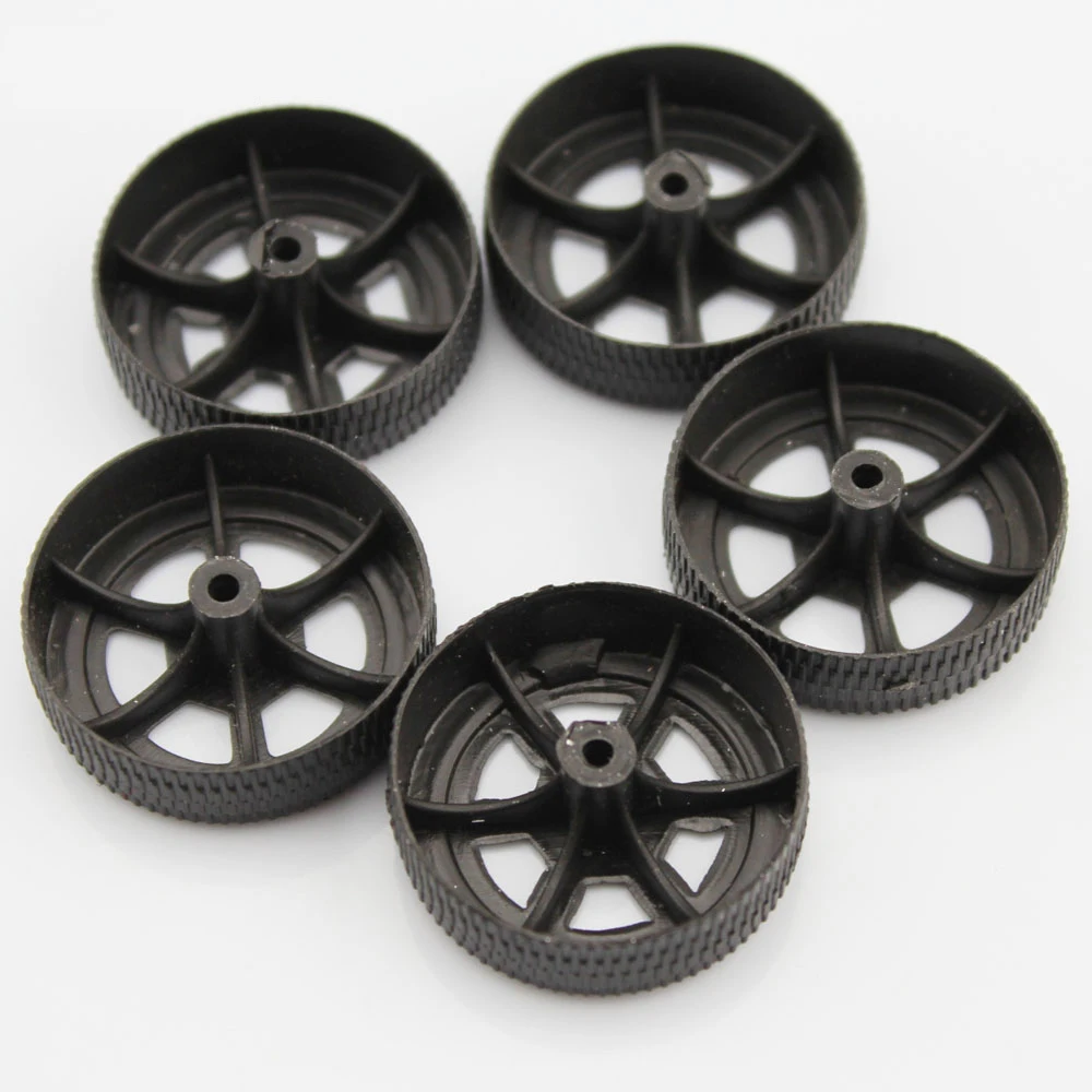 10/100pcs 2x30mm plastic wheel dron rc car plane robot kids toys for boys diy baby accessories montessori  juguetes nero WT302A