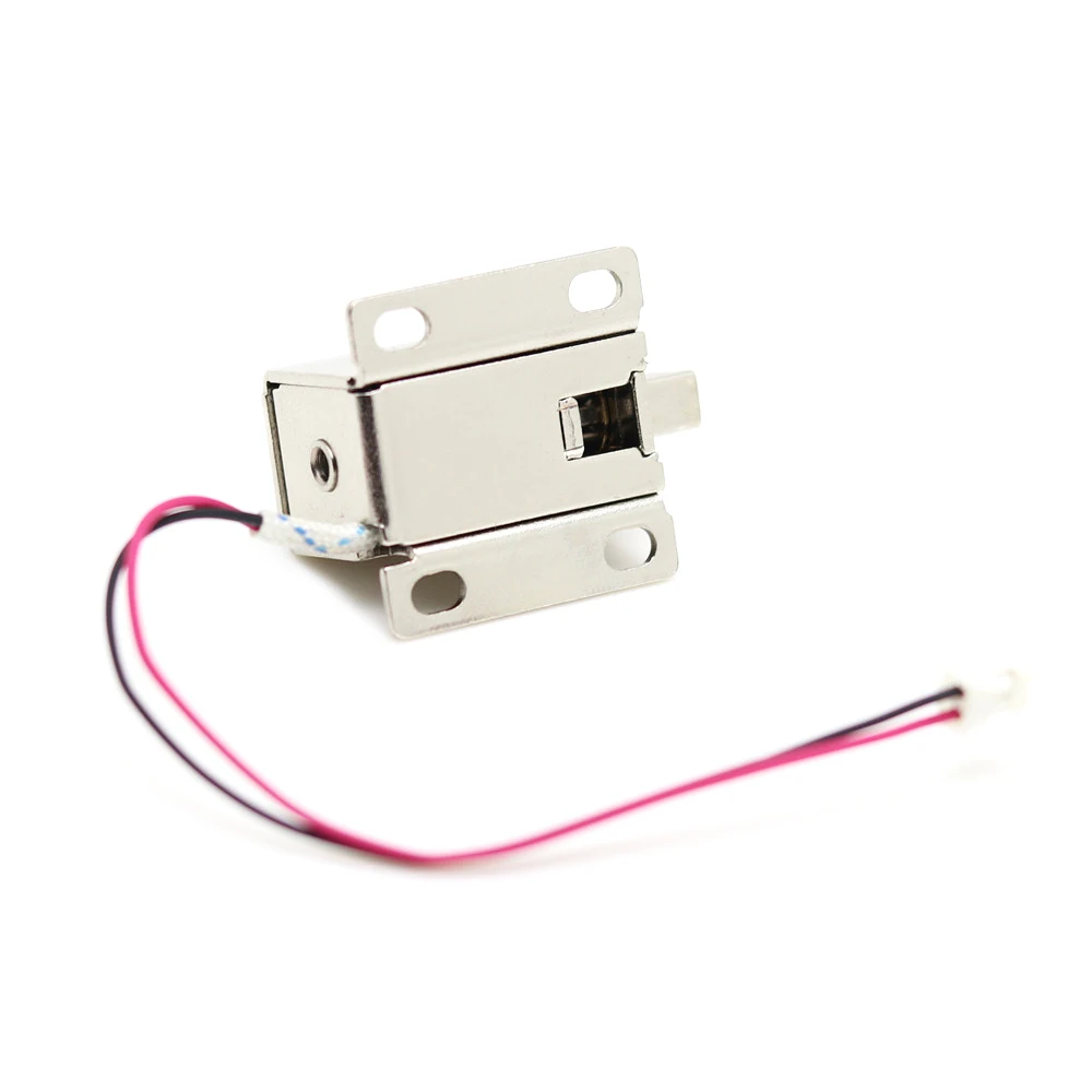 DC 5V-6V/DC 12V Mini Small Size Solenoid Electromagnetic Electric Control Cabinet Drawer Lock for DIY Project