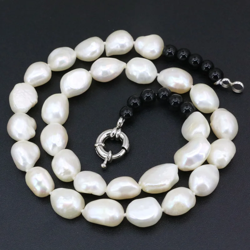 Wholesale Price Freshwater Pearl Jewelry Necklace For Women Natural Pearl Irregular 10-12mm Beads Strand Necklaces 18inch B3399