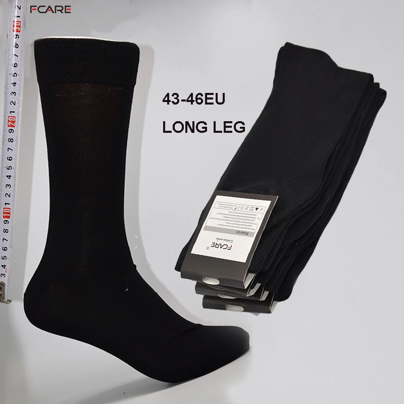 Fcare 8PCS=4 pairs 43,44,45,46 long leg business socks calcetines men cotton crew dress wedding black socks calcetas hombre