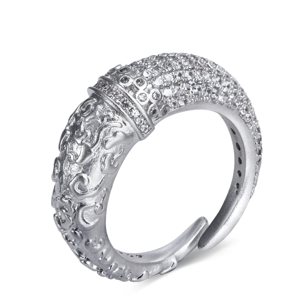 YLMyself Unique Design Ring, White Copper Jewelry, Pave High-Grade CZ Stones, Finger Rings for Women, Elegant Fashion Accessorie