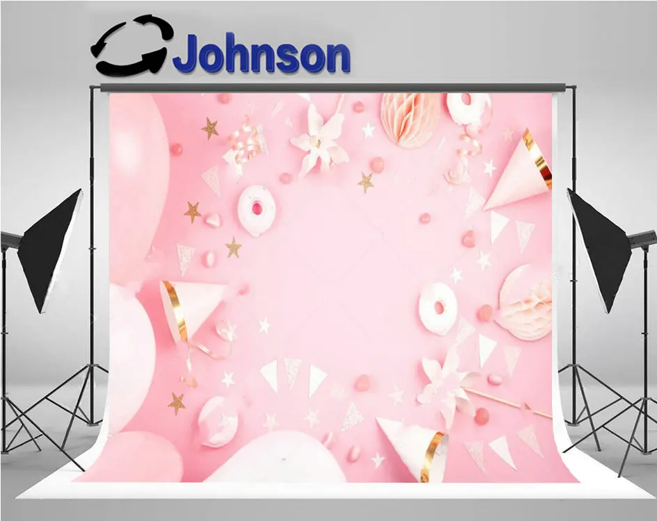 

Princess Birthday Pink Baby Shower Balloon photo backdrop High quality Computer print party background