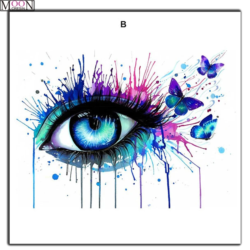 

MOONCRESIN DIY 5D Diy Diamond Painting Cross Stitch Eyes Diamond Mosaic Square Full Diamond Embroider Decoration Rhinestone Kits