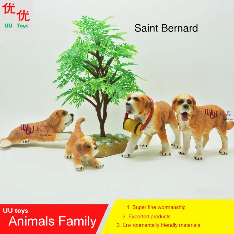 Hot toys: Saint Bernard dog family pack Simulation model  Animals   kids  toys children educational props