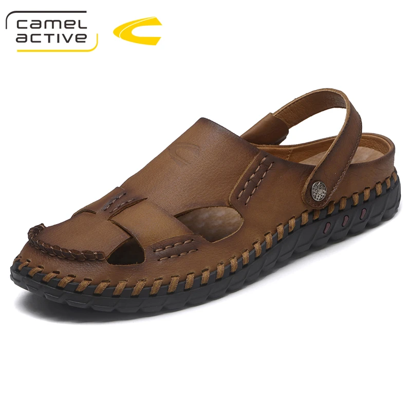 

Camel Active Men Sandals Genuine Leather Men Beach Sandals Brand Men Casual Shoes Flip Flops Sneakers Men Slippers Summer Shoes