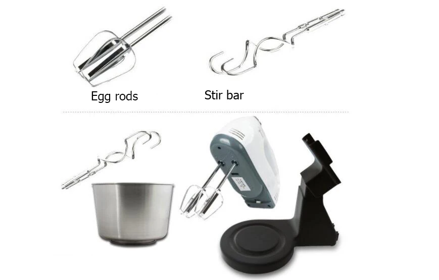 Hoodakang-Electric Food Mixer, Table and Stand, Cake Dough Mixer, Handheld Egg Beater Blender, Baking Whipping Cream Machine