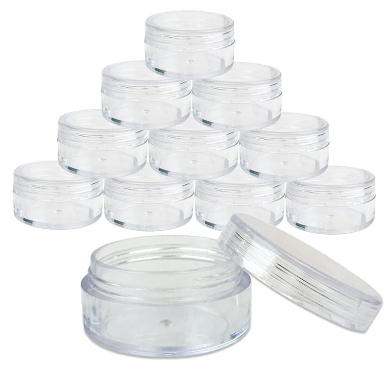 1000Pcs Lip Balm Container 2g 3g 5g 10g 15g 20g Portable Plastic Cosmetic Empty Jars Clear Bottles Eyeshadow Makeup Cream Pots