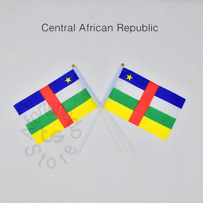 Central Africa 14*21cm 10pieces flag Banner  meet Parade party Hand waving National Flag central african republic