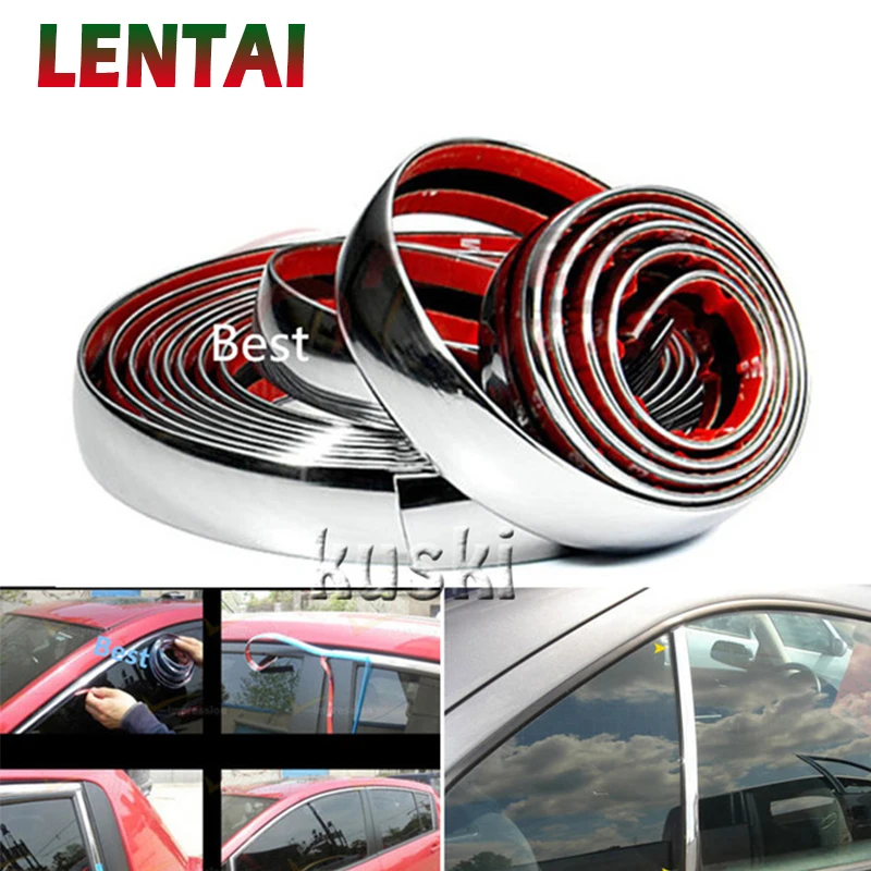 

LENTAI For Volkswagen polo golf 4 Audi a3 a4 b6 b8 a6 b7 c5 c6 a5 Mini cooper 5M Chrome Trim Styling Car Sticker Molding Strip