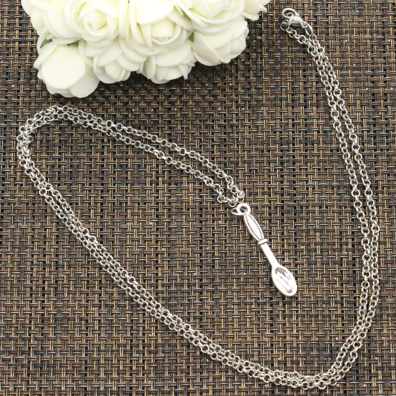 New Fashion Tibetan Silver Color Pendant Spoon Choker Charm Short Long DIY Necklace Factory Price Handmade Jewelry