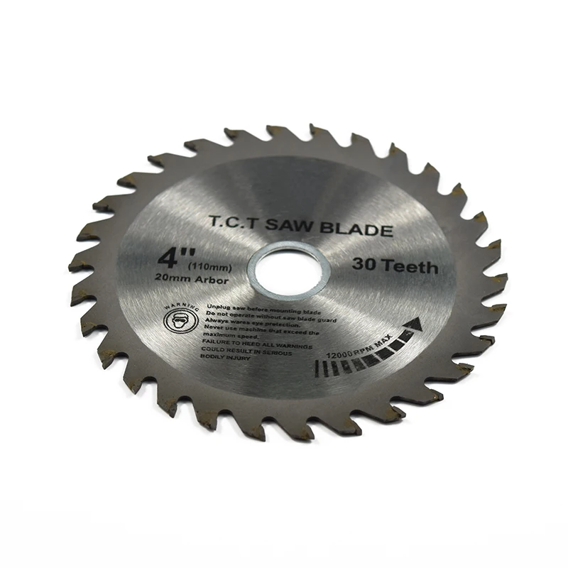 XCAN 1pc 4\'\'(110mm)x20x1.8mm 30Teeth TCT Saw Blade Carbide Tipped Wood Cutting Disc Circular Saw Blade