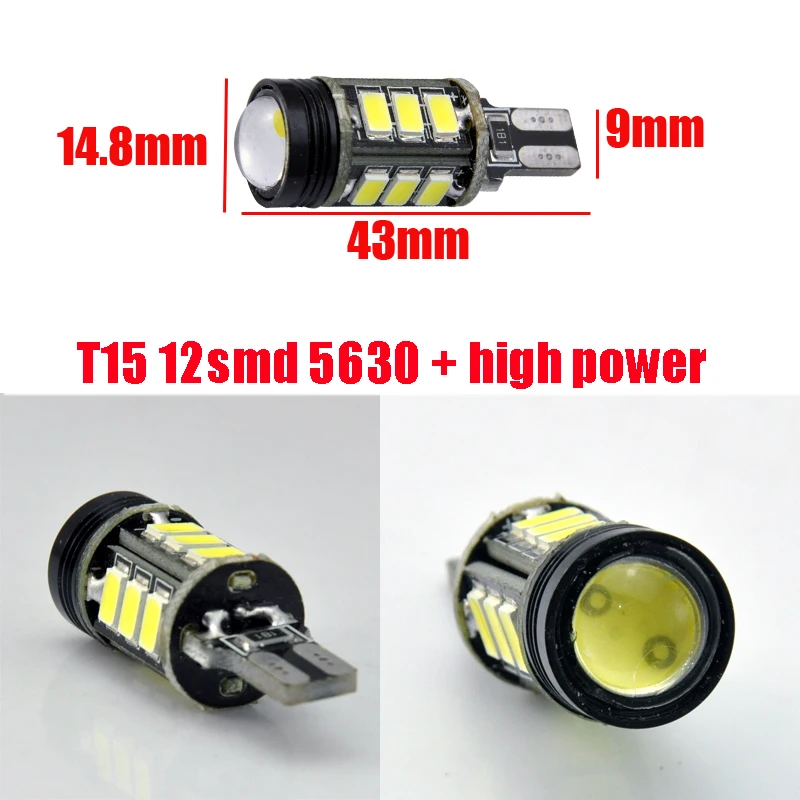 AutoEC 100x T15 15 SMD 5630/5730 LED high power Canbus Error Free Car Back Up Light Rear Parking Lights Bulb DC12V #LC08