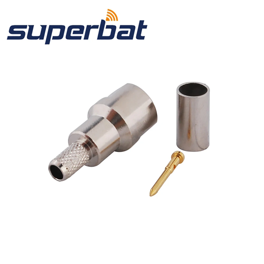 Superbat-FME Masculino Crimp Solda, Conector Coaxial RF Reto, 50 Ohms para Cabo LMR195, RG58, RG400, RG142