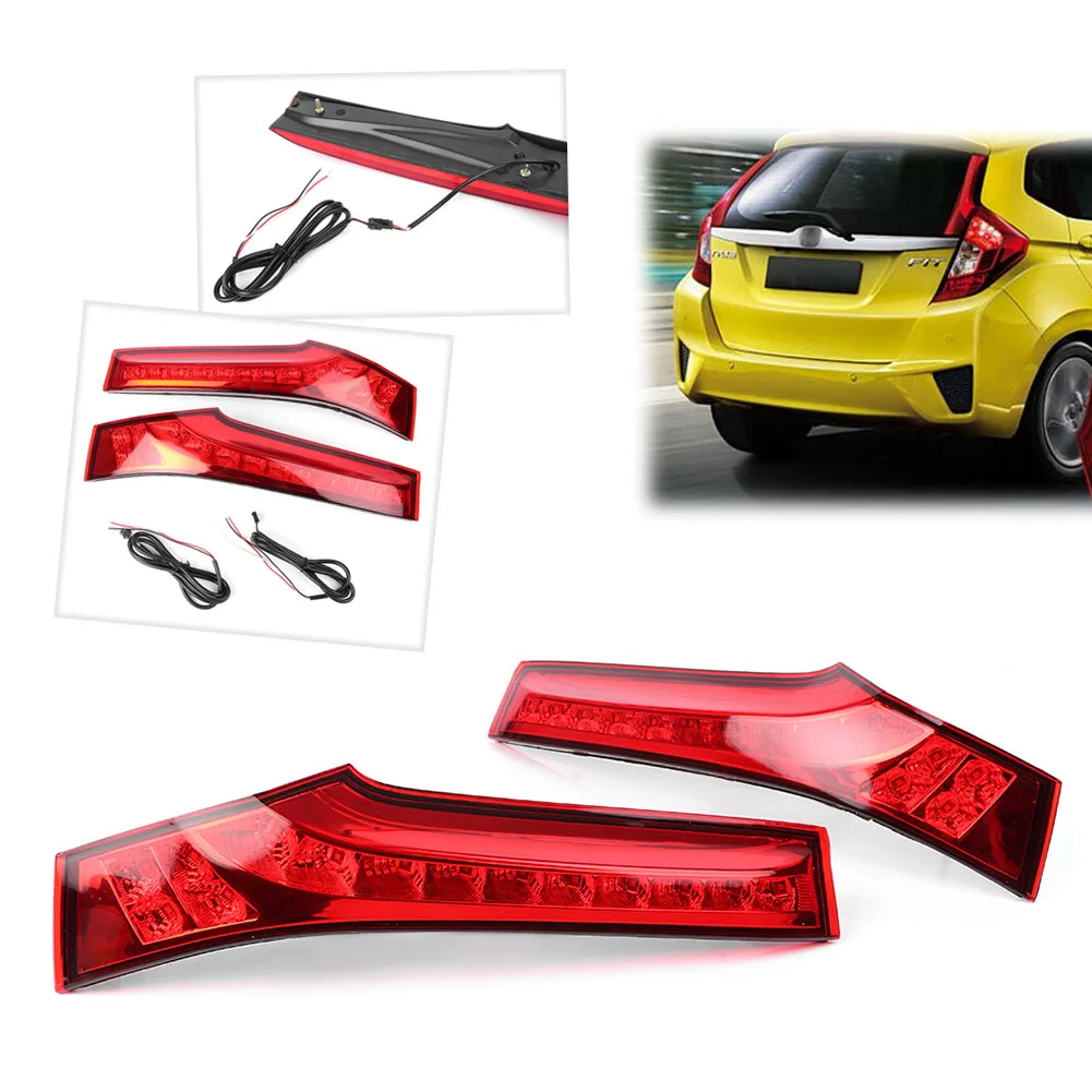 Car LED Rear Windshield Side Pillar Tail Brake Lamp Lights Taillight For Honda Fit 2015 2016 2017 2018 Automobile Part Accessory