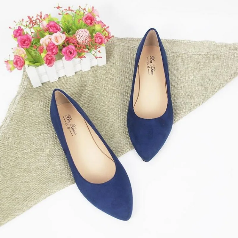 

Spring Autumn Pointed Fashion Shallow Mouth Flat Shoes Female Large Size Shoes 41-43-44 Small Size 31-33-34 Pregnant Women Shoes