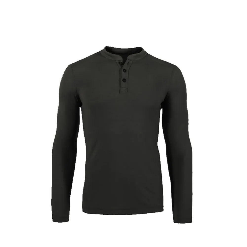 Huntsman Henley hombres 100% Jersey de lana merina capa Base manga larga peso medio Top exterior cálido térmico estilo TAD ropa camisa