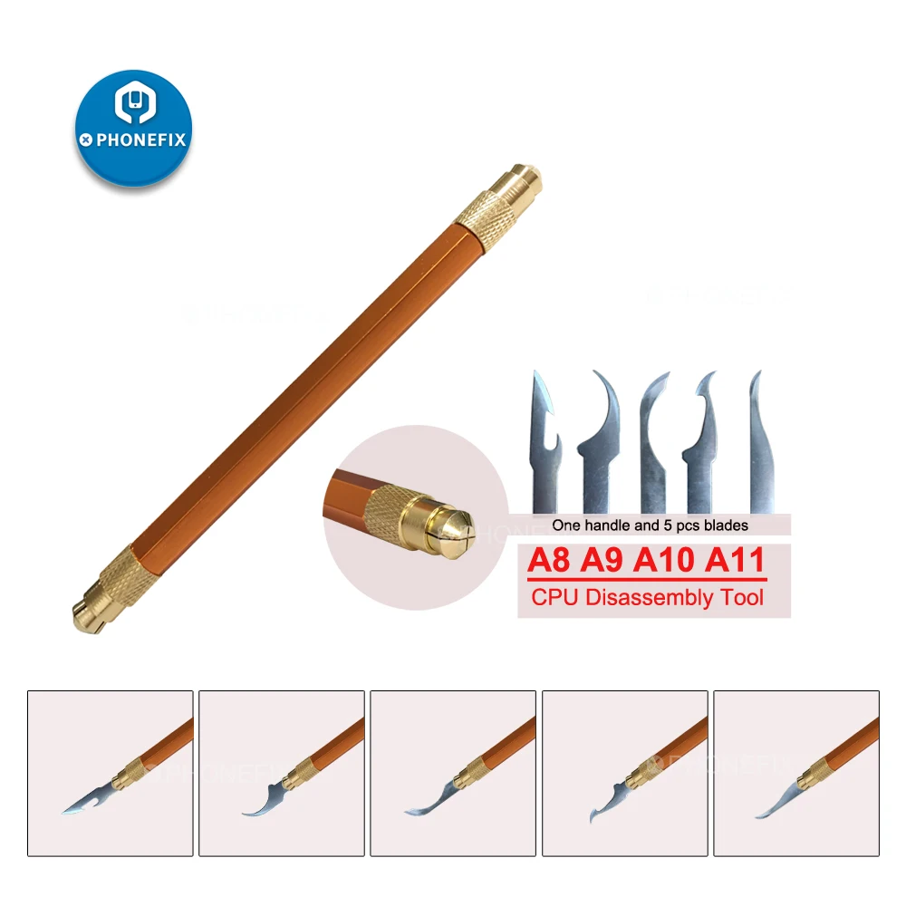Phonefix a8 a9 a10 a11 cpu nand ic chips remover graver lâmina cola limpeza pry faca para o reparo do telefone móvel ferramentas de lâmina fina