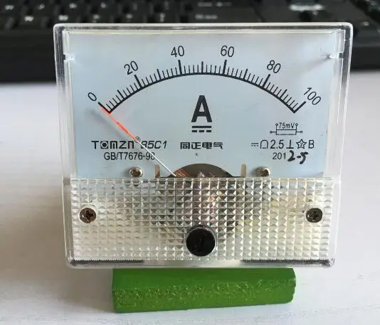 85C1 DC 0-100A Analog Amp Panel ammeter pointer type current meter panel