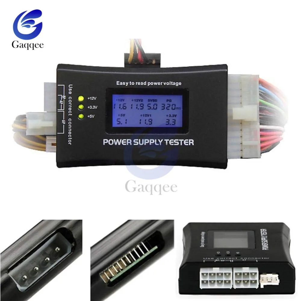 Digital LCD Display PC Computer 20/24 Pin Power Supply Tester Check Quick Bank Supply Power Measuring Diagnostic Tester Tools