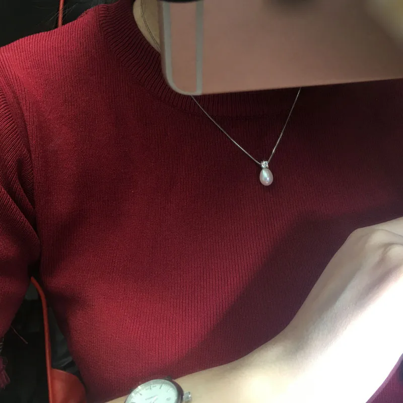 ZHBORUINI 2024 New Necklace Pearl Jewelry Natural Freshwater Pearls Zircon Pendants 925 Sterling Silver Jewelry For Women Gift
