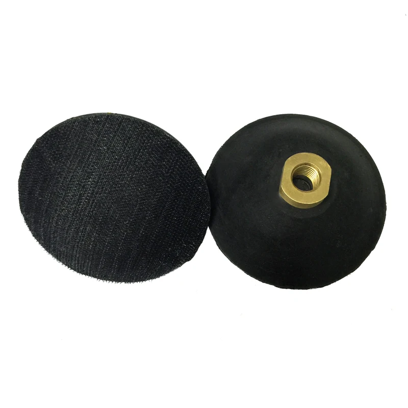 RIJILEI 4Inch Arc Shape Rubber Backer Pads 3Inch Resin Polishing Pad M14/M16 Holder Convex Backer Pad for Angle Grinder N002