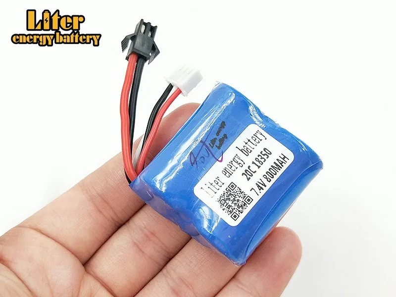 Li-ion 7.4 v 800 mAh 18350 akumulator litowo-jonowy do H100 H102 7.4 v 800 mah high speed RC łódź 3 sztuk/partia z 3in1 ładowarka