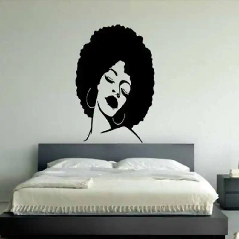 Salon Sticker Woman Barber Hair Beauty Spa Decal Haircut Posters Vinyl Wall Art Decals Decor Decoration Salon Sticker Q0016