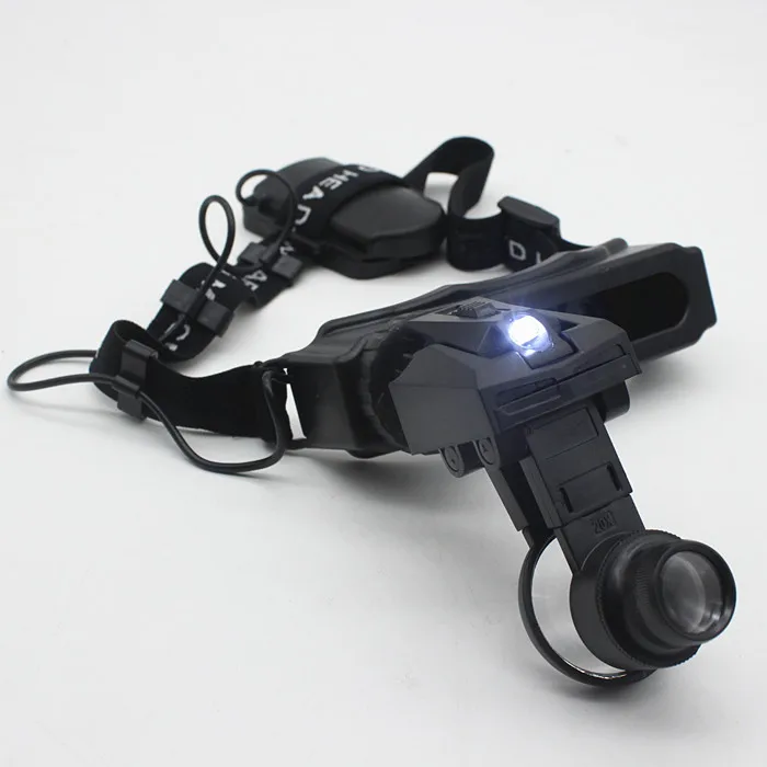 8pcs Plastic Lenses Wearing glasses type Headband Magnifier Magnifying Reading Loupe Jewel Repair Illumination with LED Lamp