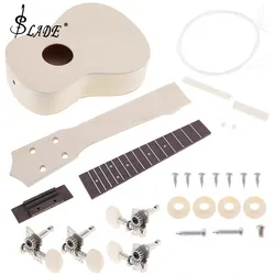 21 Inch Basswood Ukulele DIY Kit Basswood Soprano Hawaii Guitar Handwork Painting with Rosewood Fingerboard