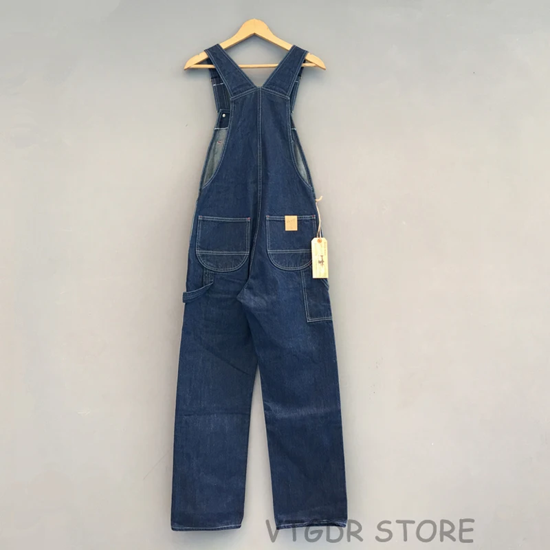 Bob Dong 40s Three-In-One Wabash Striped Overalls Vintage High Back Denim Pants 40s Retro Trousers