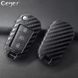 Ceyes Car Styling Silicone Key 3 Remote Cover Fob Case For Peugeot 3008 208 308 508 408 2008 307 4008 For Citroen C4 Accessories