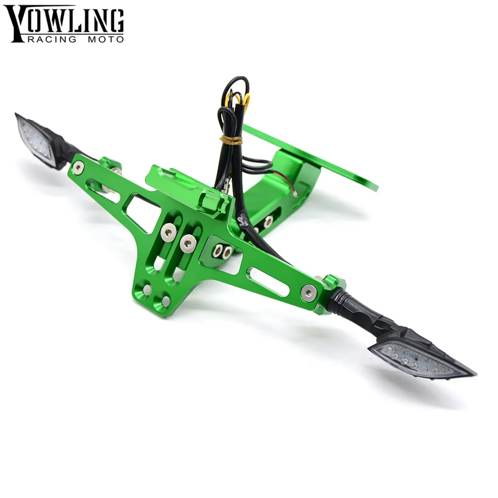 

For Kawasaki Motorcycle CNC License Plate bracket folding with Signal blinker LED Light VERSYS 1000 VULCAN/S 650cc Z800 Z 1000SX
