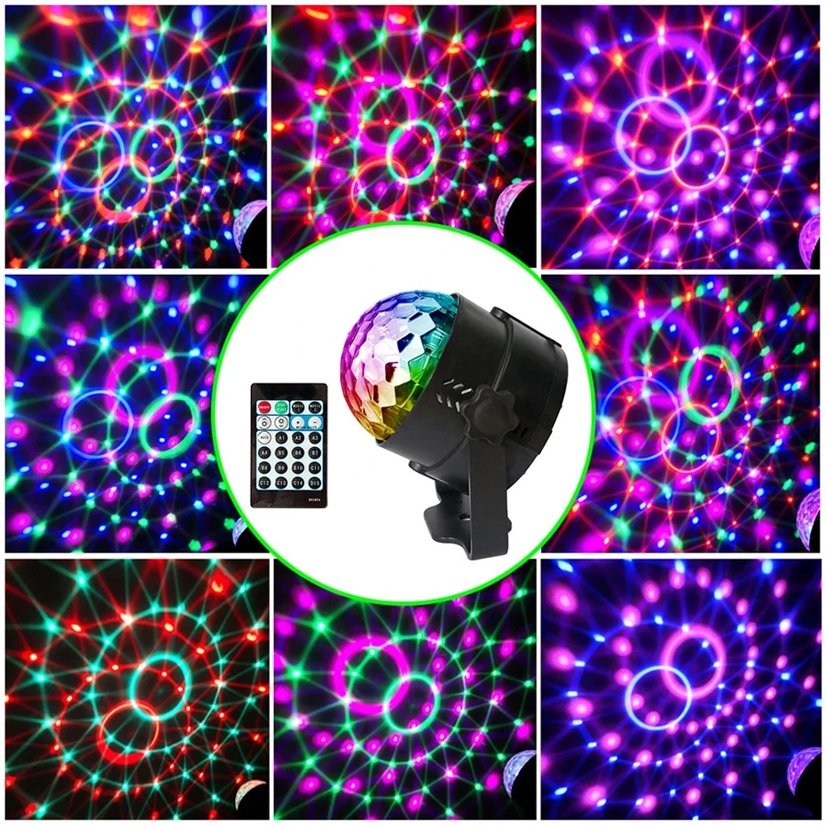 Imagem -03 - Alien-sound Ativado Crystal Magic Ball Rgb Led Stage Lighting Effect Party dj Disco Lamp Controle Remoto 4w 15 Cores