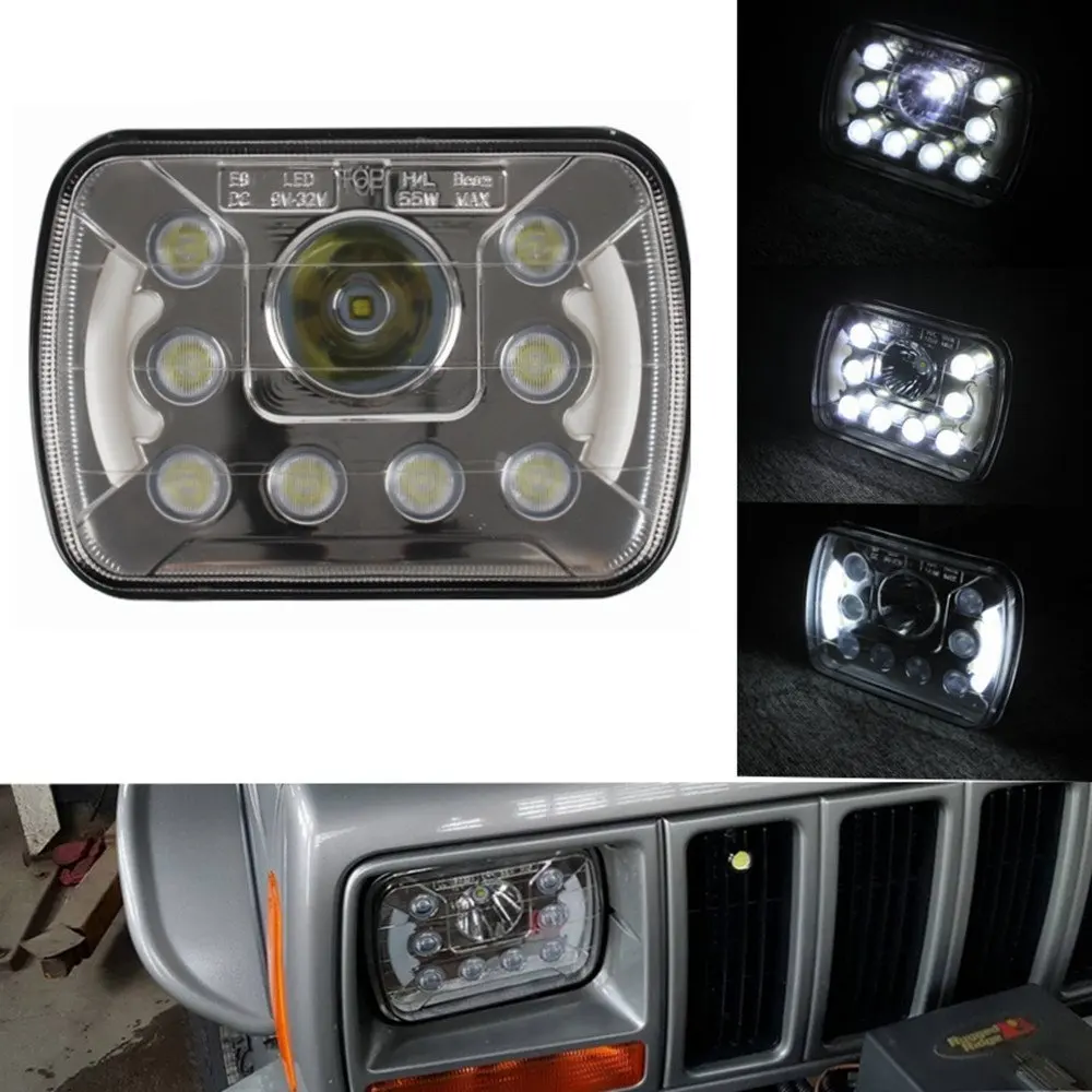 

Pair LED6455 5''x7'' 6''x7'' High Low Beam Led Headlights for Jeep Wrangler YJ Cherokee XJ H6054 H5054 H6054LL 69822 6052 6053