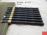 8PCS  Japan SK5 Wood Carving Hand Chisel Woodworking Tool Set  Ebony Handle  Woodworkers Gouges