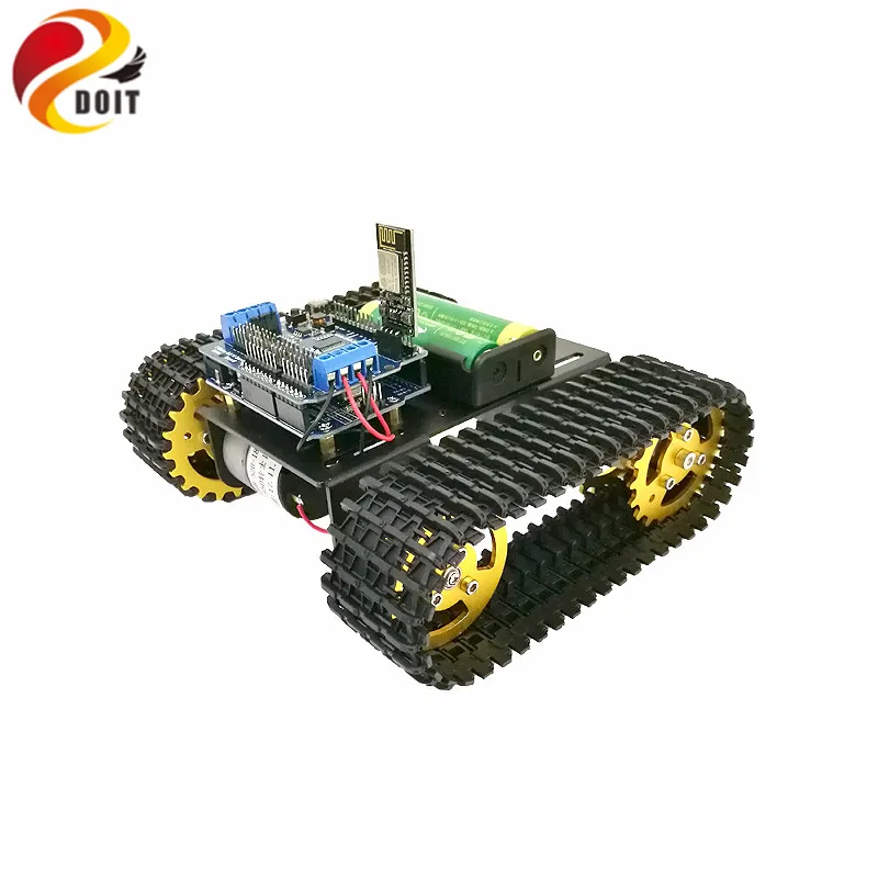 

Mini T101 WiFi Control Smart Robot Tank Chassis Tracked Car Platform for Arduino Development Board+ Motor Driver Board