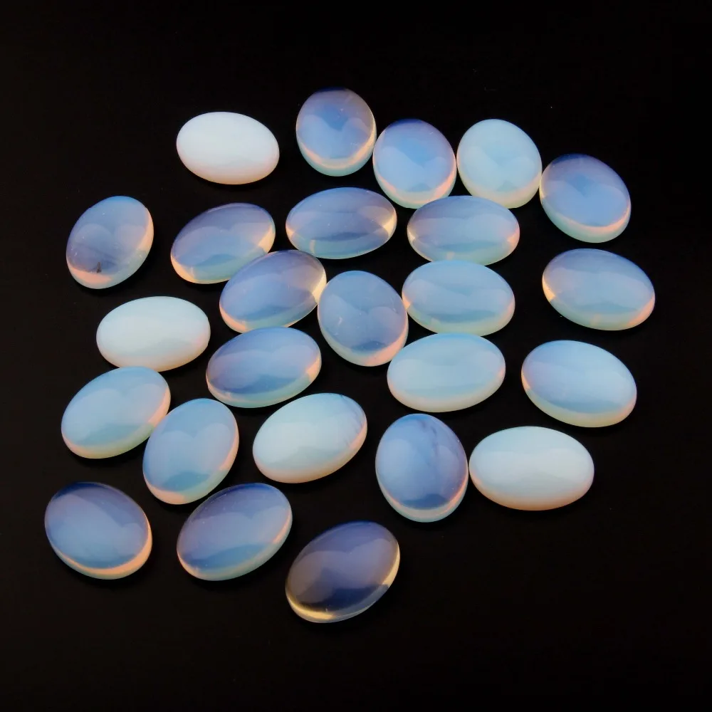 

100PCS Natural Stone Cabochon Opal Oval 10X14 12X16 13X18 15X20 18X25mm Egg Shape DIY Jewelry