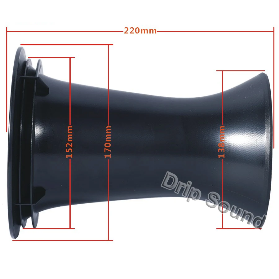1 Uds. Tubo de puerto de altavoz Subwoofer de graves Audio estéreo tubo reflejo ventilación de altavoz 152x220mm # Negro