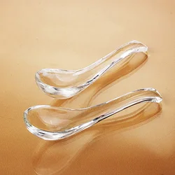 Tranparent Crystal Spoon Glass Soup Spoon for Kitchen Home Furnishing Necessity