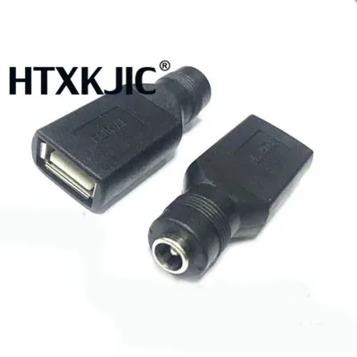 2pcs 5.5*2.1 mm female jack to USB 2.0 Female jack 5V DC Power Plugs Connector Adapter Laptop PC