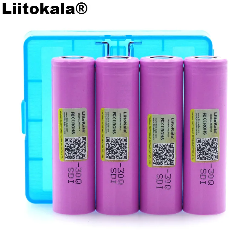 4 قطعة Liitokala 100% الأصلي العلامة التجارية الجديدة ICR18650 30Q بطارية قابلة للشحن 3000mAh بطاريات ليثيوم لون صندوق تخزين