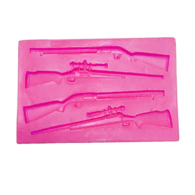 Rifle Machine gun silicone fandont mold Silica gel moulds Chocolate molds cake baking decoration tools candy mould