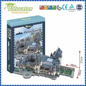 3D Puzzle Model Paper Game Diy Peles Castle Romania Model