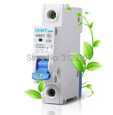 Free Shipping  C32 1P 32A small air switch unipolar  circuit breaker Electric shock protection domestic C type