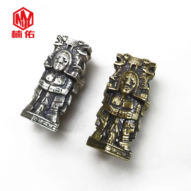 Maya Knife Beads Handmade DIY Copper Pendant Necklace Key Ring Personality Outdoor Creative EDC Jewelry Decoration