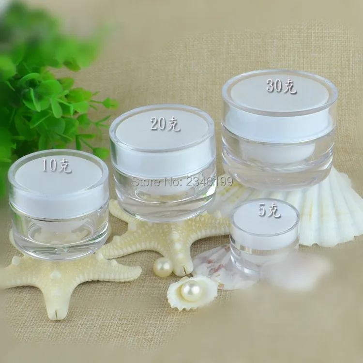 

30pcs 5g 10g 15g 20g 30g Acrylic Cream Jar With Lid Double Layers Lotion Mask Refillable Bottles Empty Cosmetic Packaging