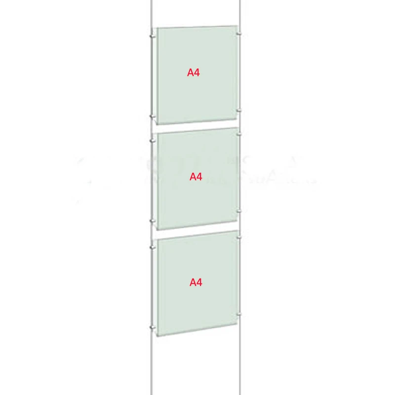 Imagem -02 - Mruiks-single Sided Cabo e Rod Pendurado Display Systems Led Janela Display Kits Displays Imobiliários a4 Unidade de Coluna