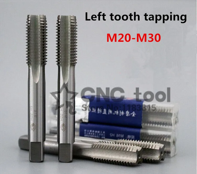 Consegna gratuita 1Pc M22 ~ M30 in acciaio ad alta velocità sinistra dente macchina rubinetti anti denti dritti scanalate rubinetto sinistra-A mano rubinetto (M22/M24/M27/M30)