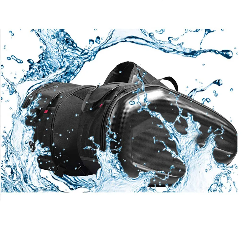 Neueste Motorrad wasserdichte Racing Race Moto Helm Reisetaschen Koffer Satteltaschen + ein Paar Regenmantel + Kunststoff – Detail 4