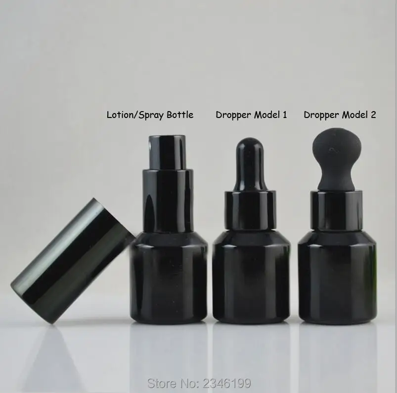 15ML Black Glass Lotion Botle Empty DIY Spray Refillable Bottle High Class Essential Oil Container Dropper Bottle 30pcs/lot